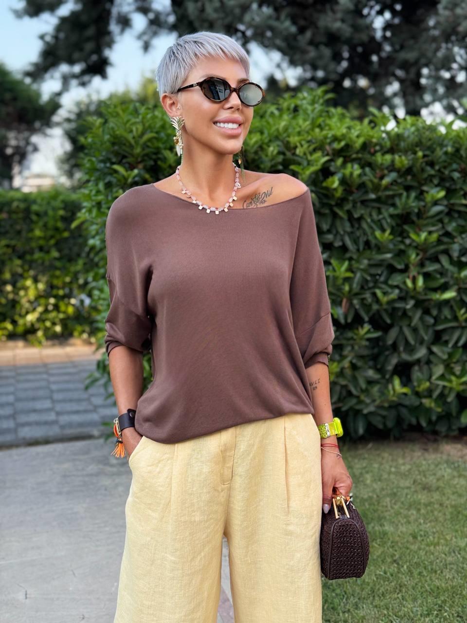 ACI KAHVE KAYIK YAKA MERSERİZE