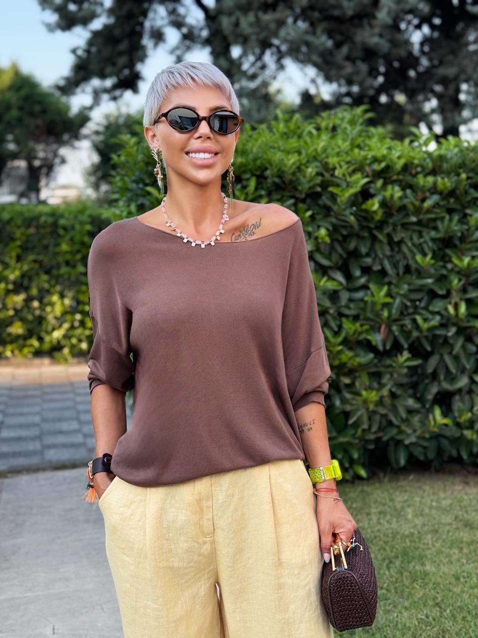 ACI KAHVE KAYIK YAKA MERSERİZE