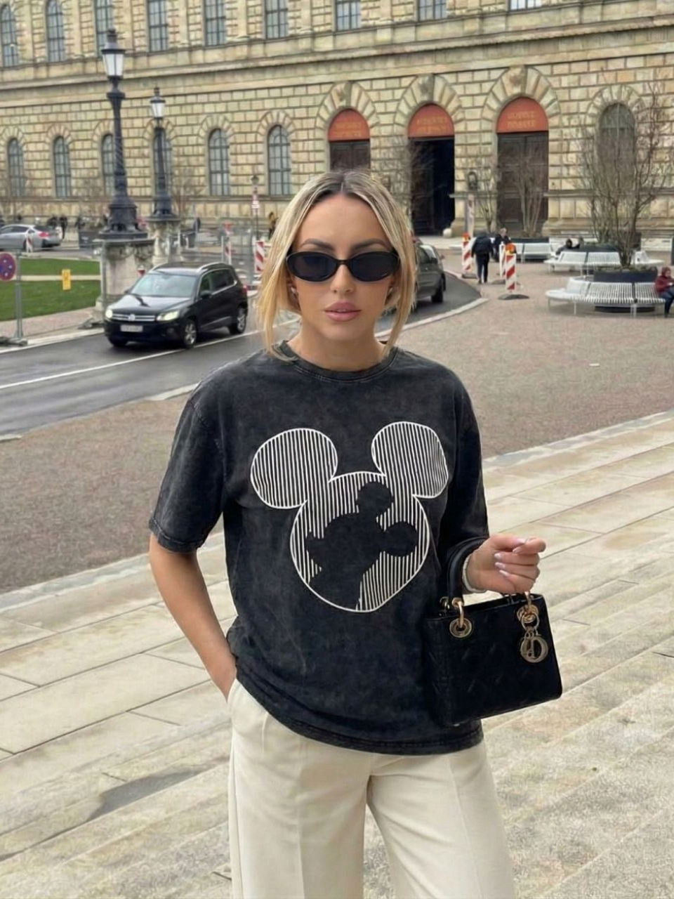 ANTRASİT ÇİZGİLİ MICKEY TSHIRT
