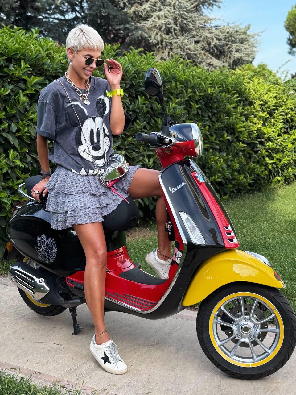 ANTRASİT ESKİTME BASKI MICKEY TSHIRT 