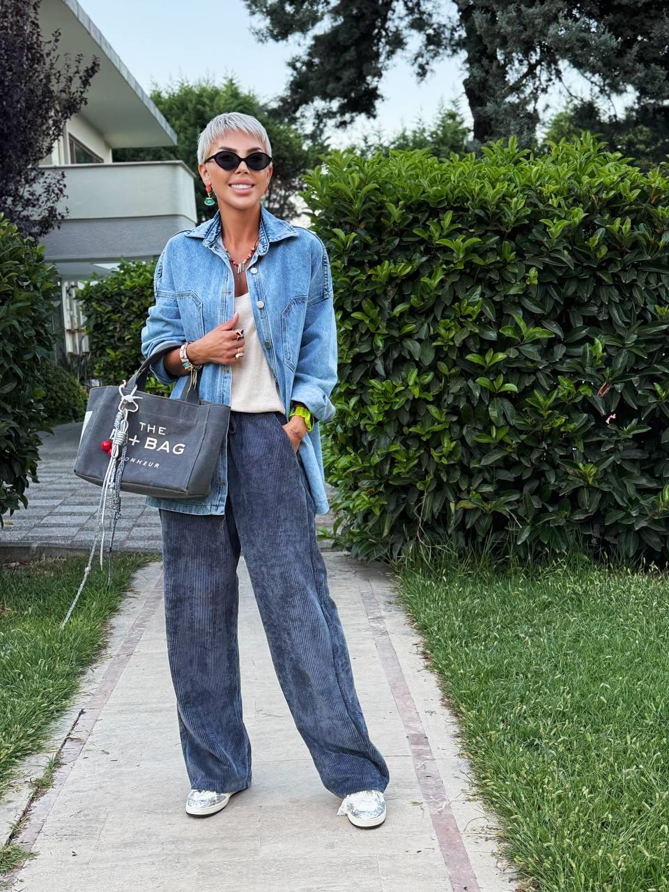 ANTRASİT RENK KADİFE FİTİLLİ PANTOLON