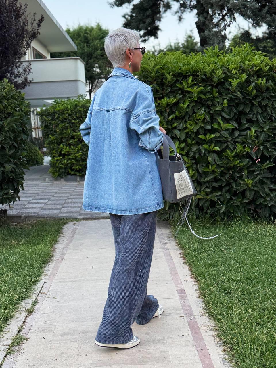 ANTRASİT RENK KADİFE FİTİLLİ PANTOLON