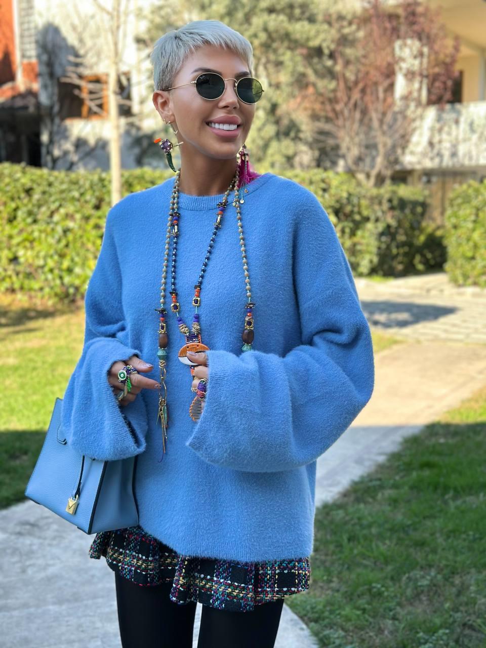 BEBE MAVİSİ  YUMOŞ TRİKO KAZAK