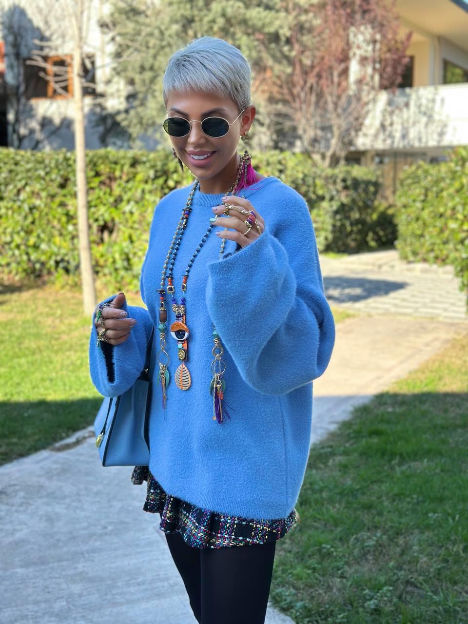 BEBE MAVİSİ  YUMOŞ TRİKO KAZAK