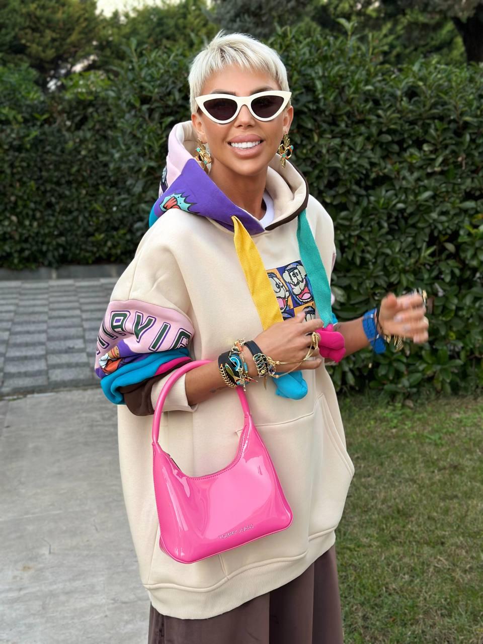 BEJ CARTOON TASARIM HOODIE