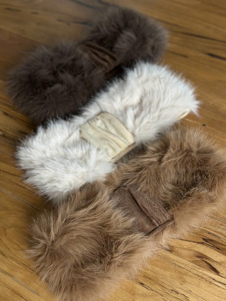 BEJ PELUŞ BANDANA