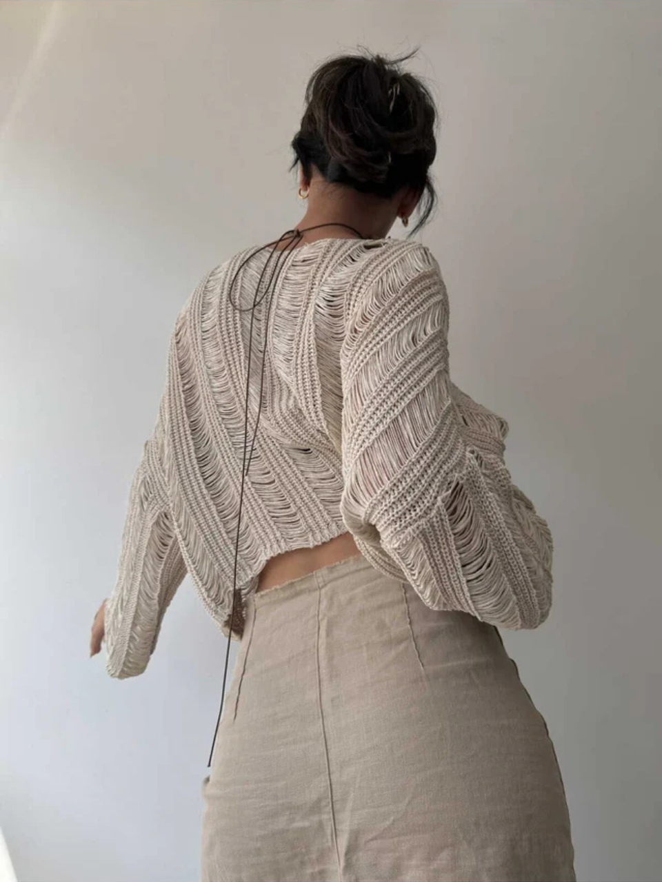 BEJ S.STUDIO ORGANİK AJUR TRİKO TOP