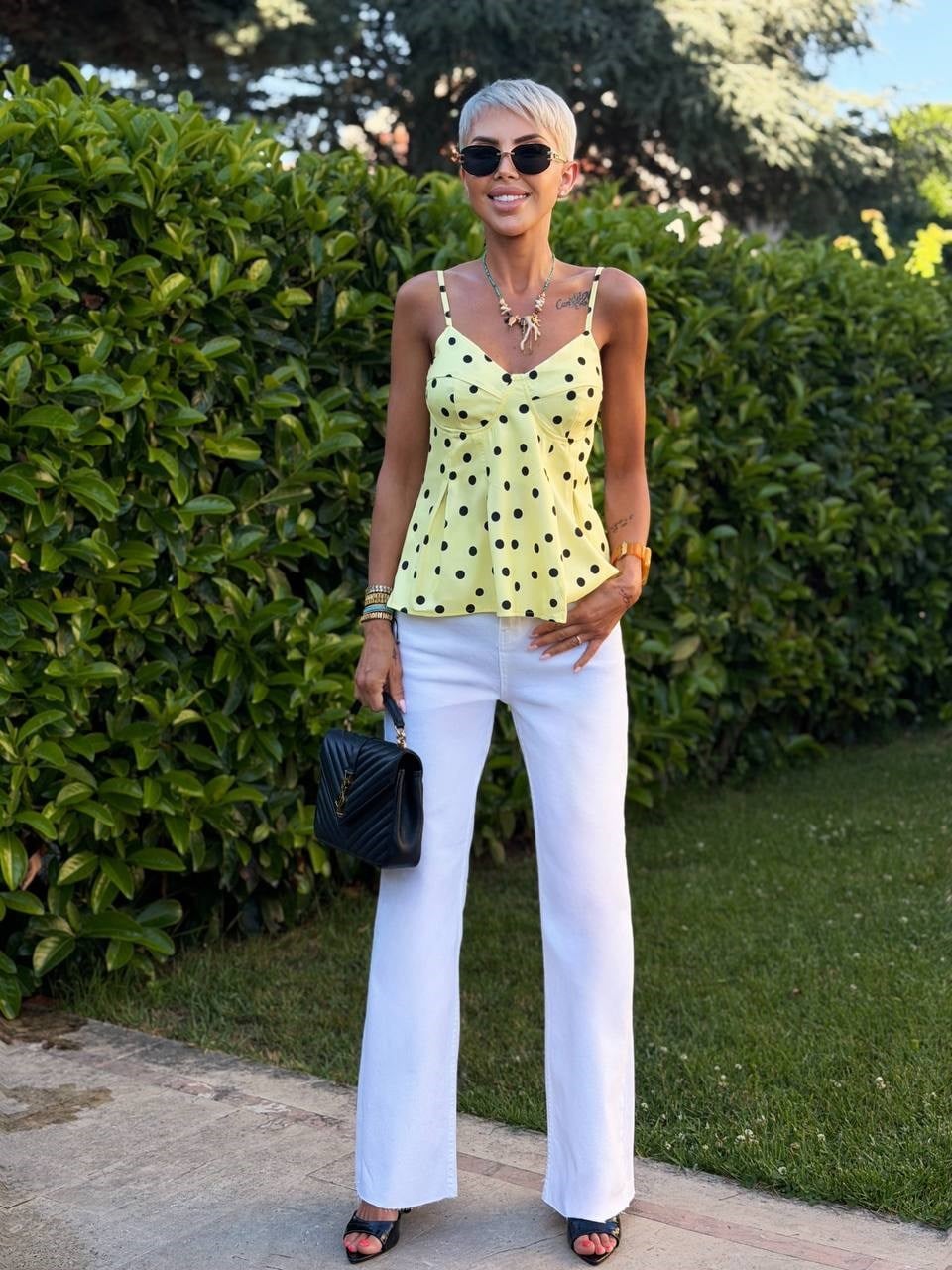 BEYAZ PUSH UP WIDE LEG DENIM PANTOLON