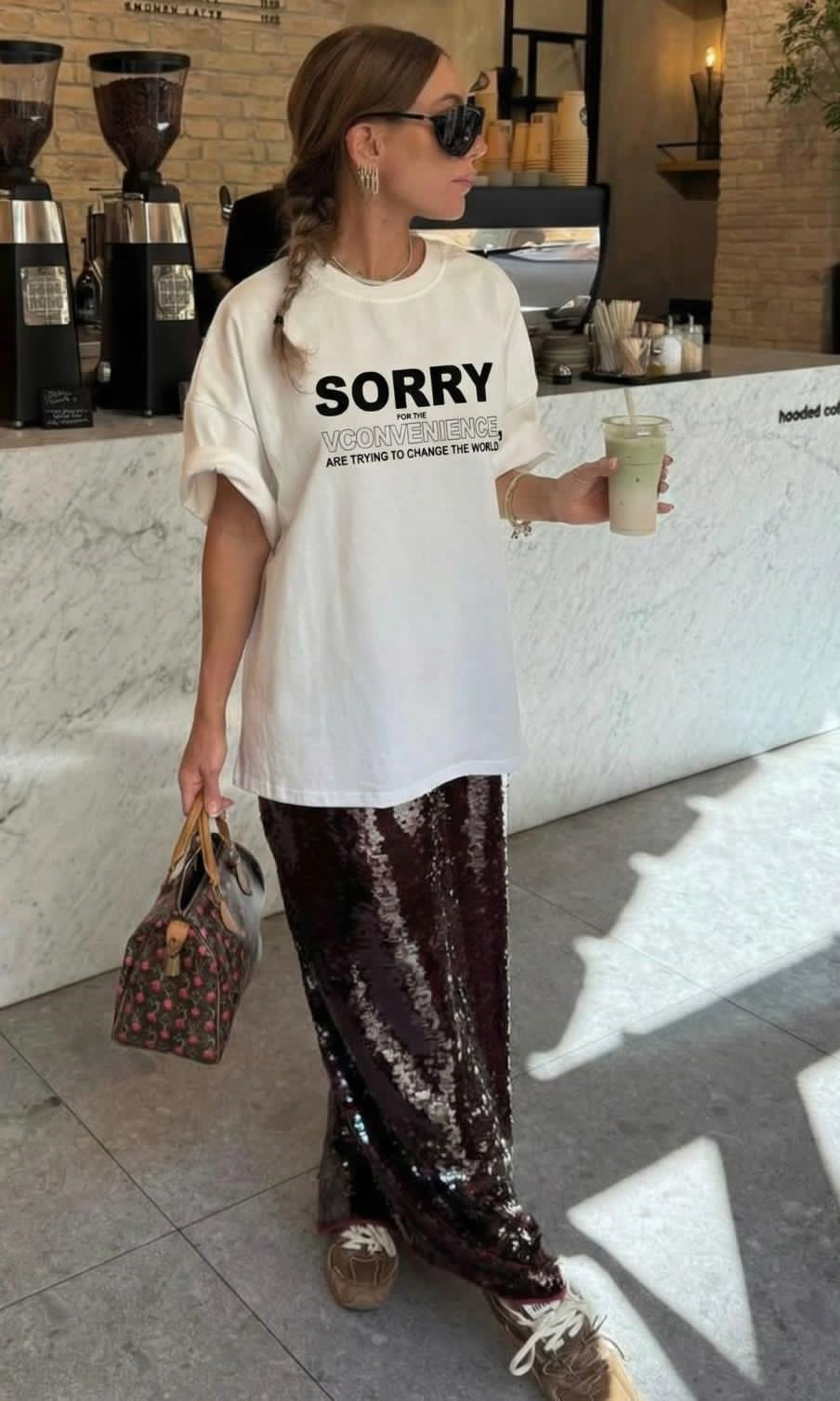 BEYAZ SORRY YAZILI TSHIRT