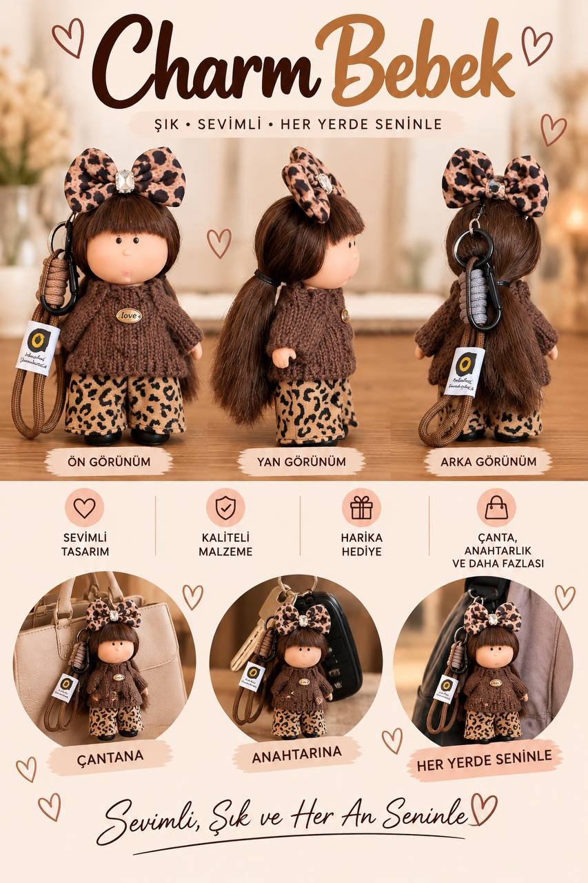 CHARM BEBEK AKSESUAR KAHVE LEOPAR