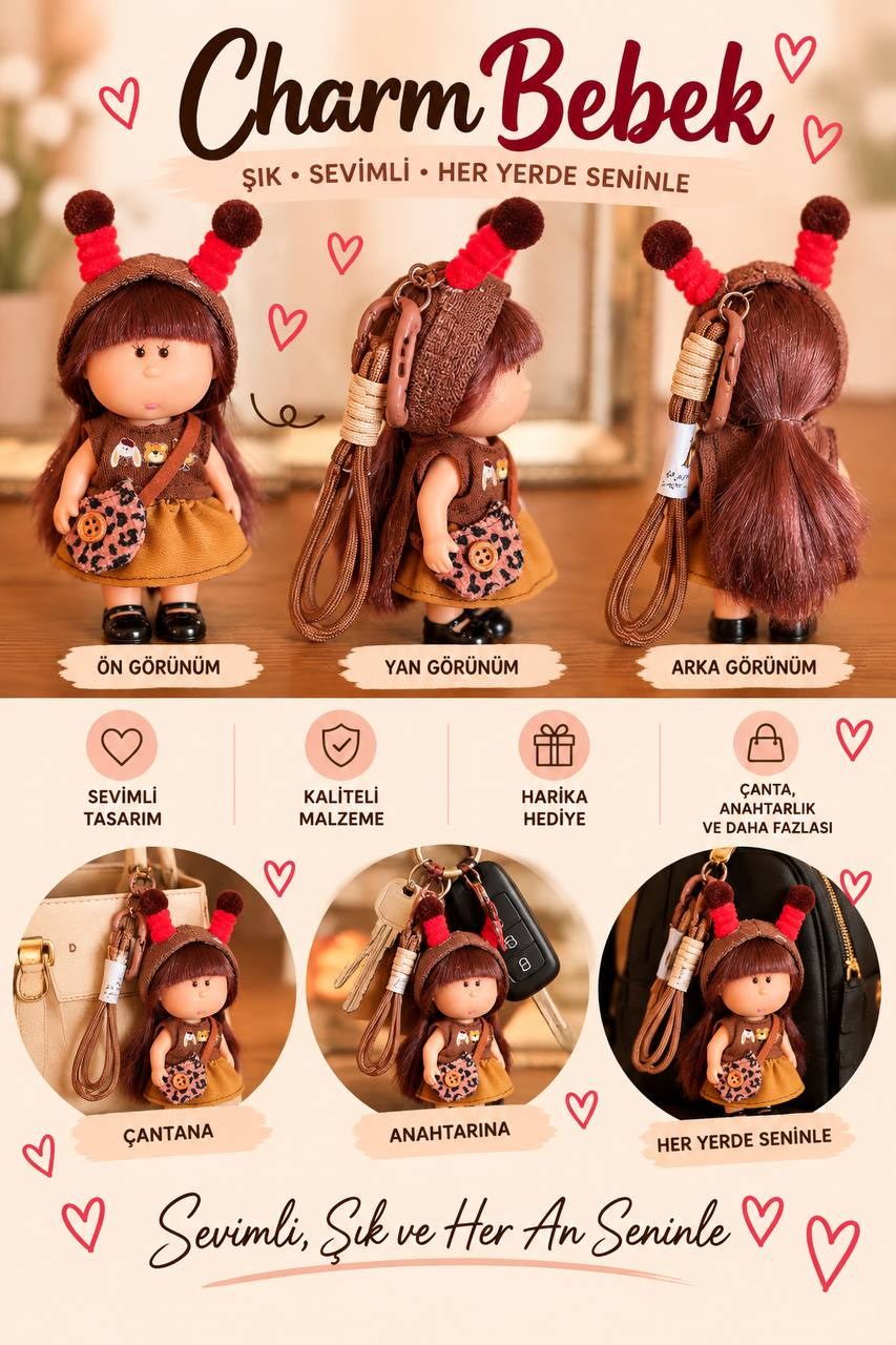 CHARM BEBEK AKSESUAR KAHVE TAÇLI 