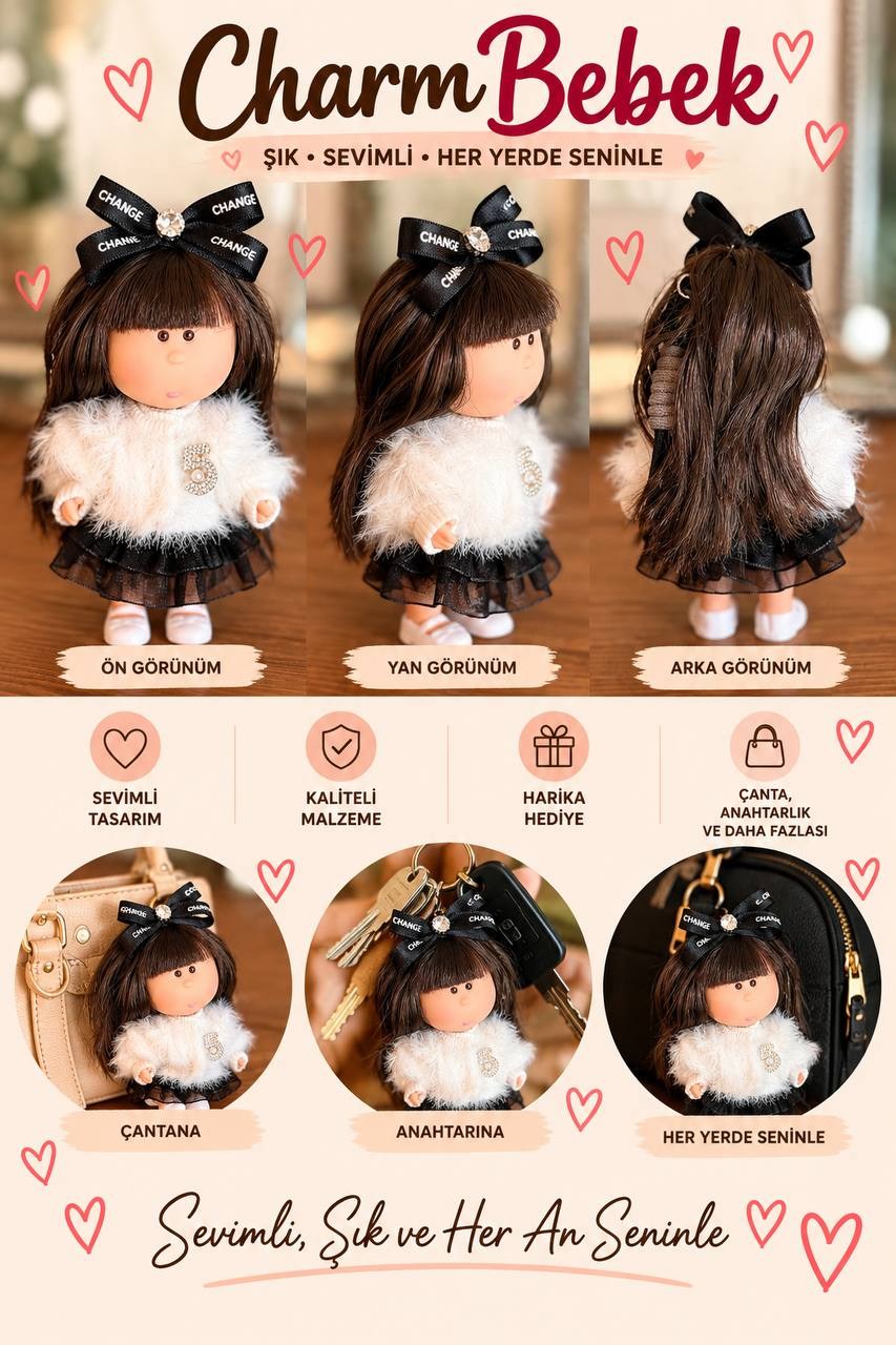CHARM BEBEK AKSESUAR SİYAH KURDELE TOKALI