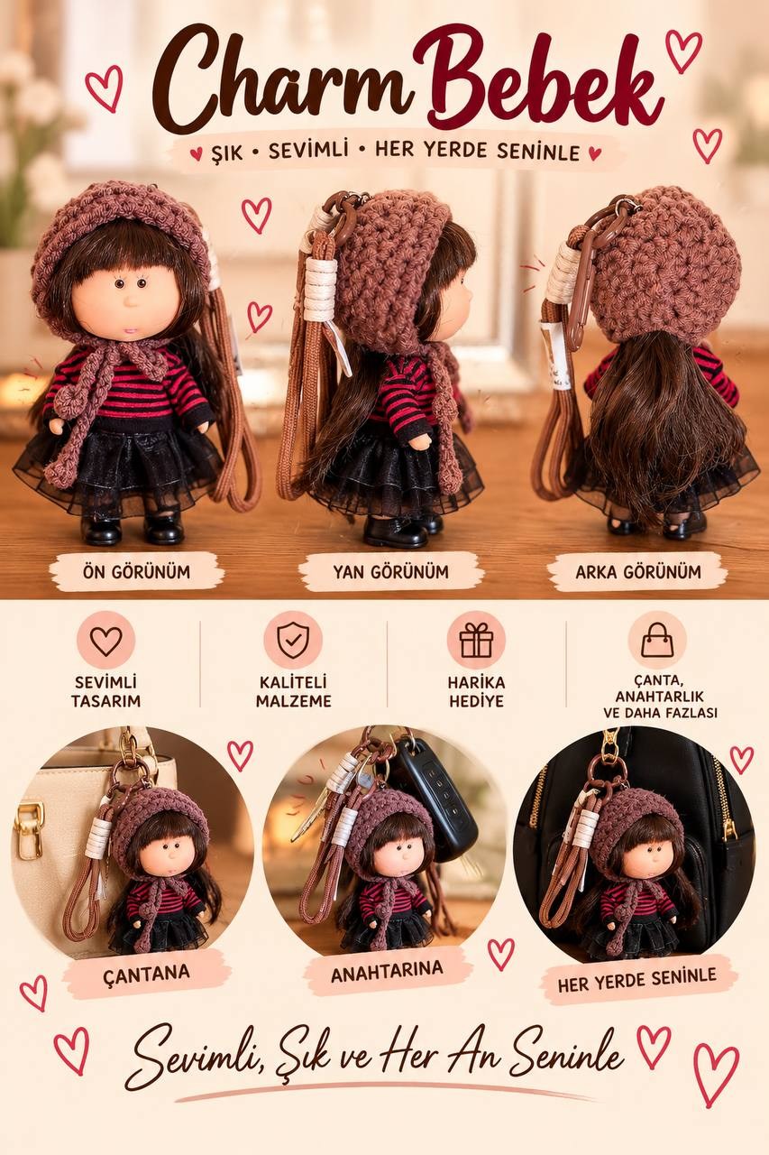CHARM BEBEK AKSESUAR SİYAH TÜTÜ ETEKLİ 