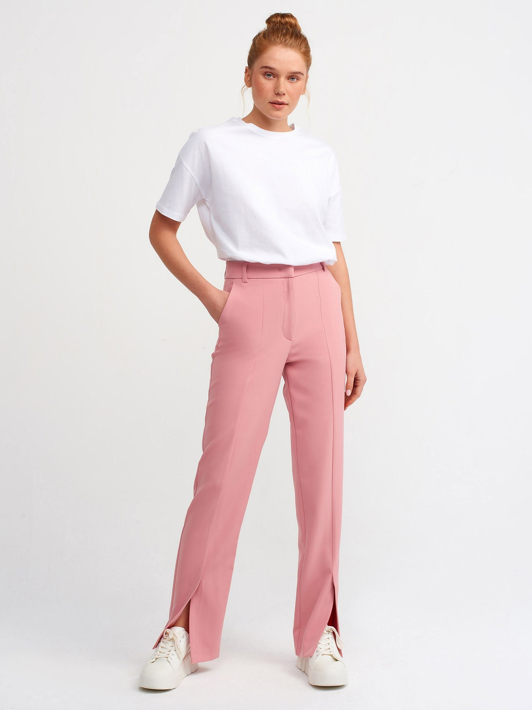 EKRU BİSİKLET YAKA BASIC T-SHIRT 