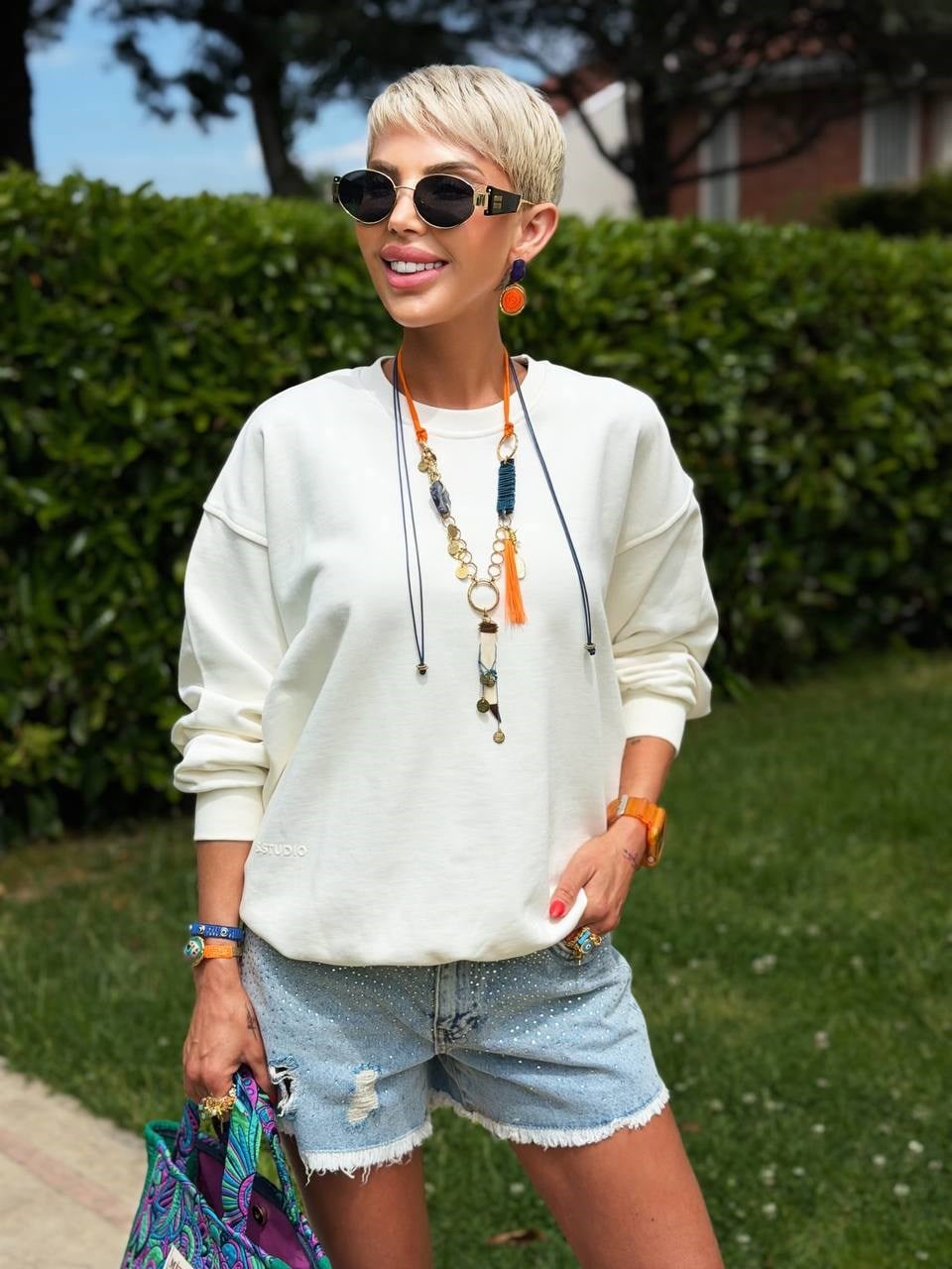 EKRU S.STUDIO YIKAMALI OVERSIZE SWEATSHIRT