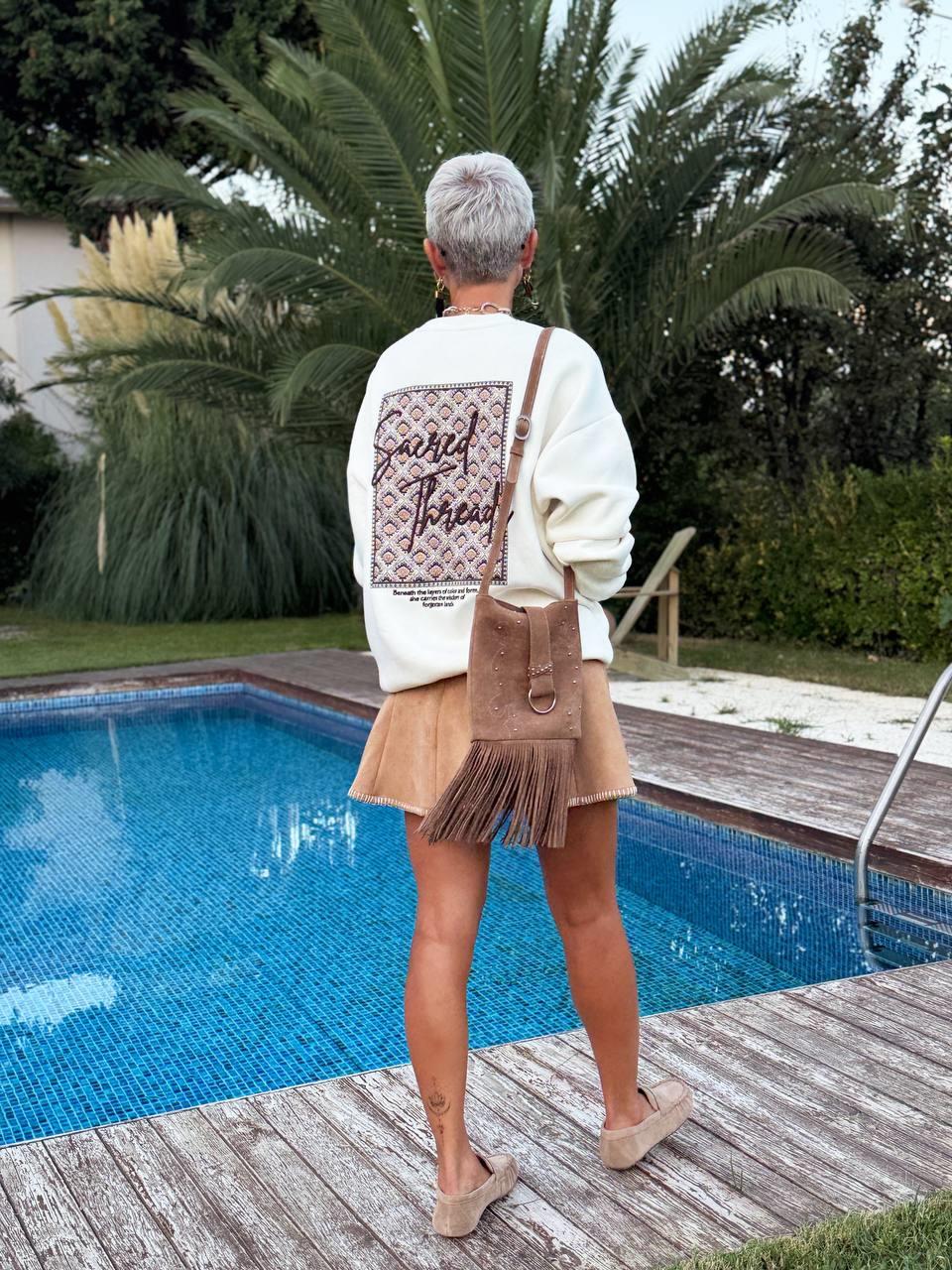 EKRU SACRED THREADS SIRT DETAY SWEATSHIRT