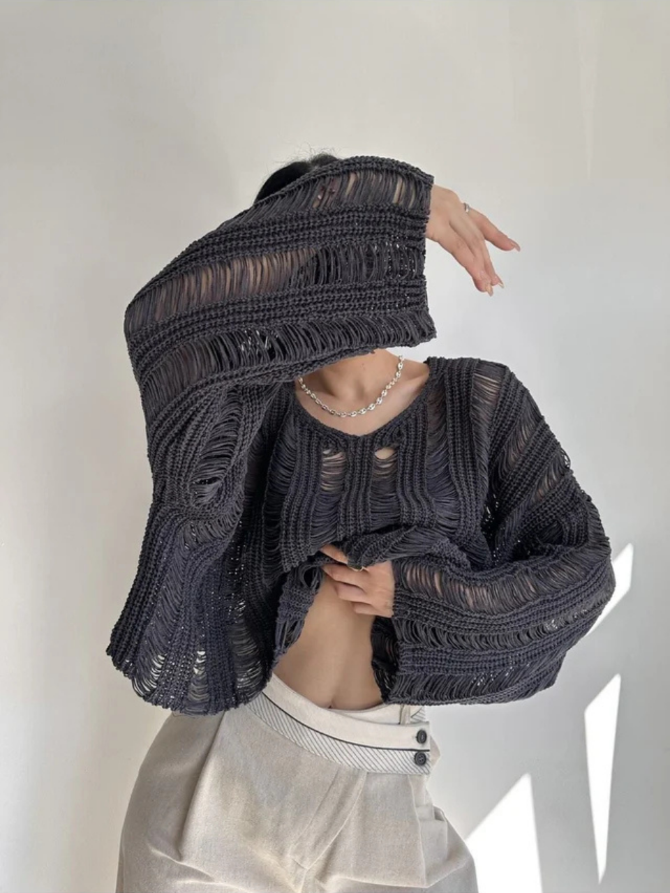 FÜME S.STUDIO ORGANİK AJUR TRİKO TOP
