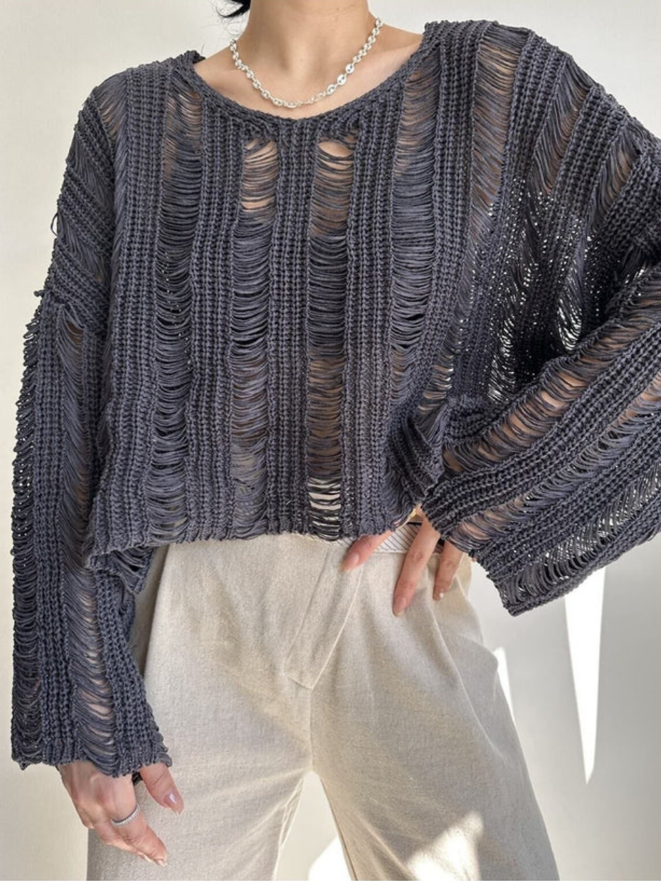 FÜME S.STUDIO ORGANİK AJUR TRİKO TOP