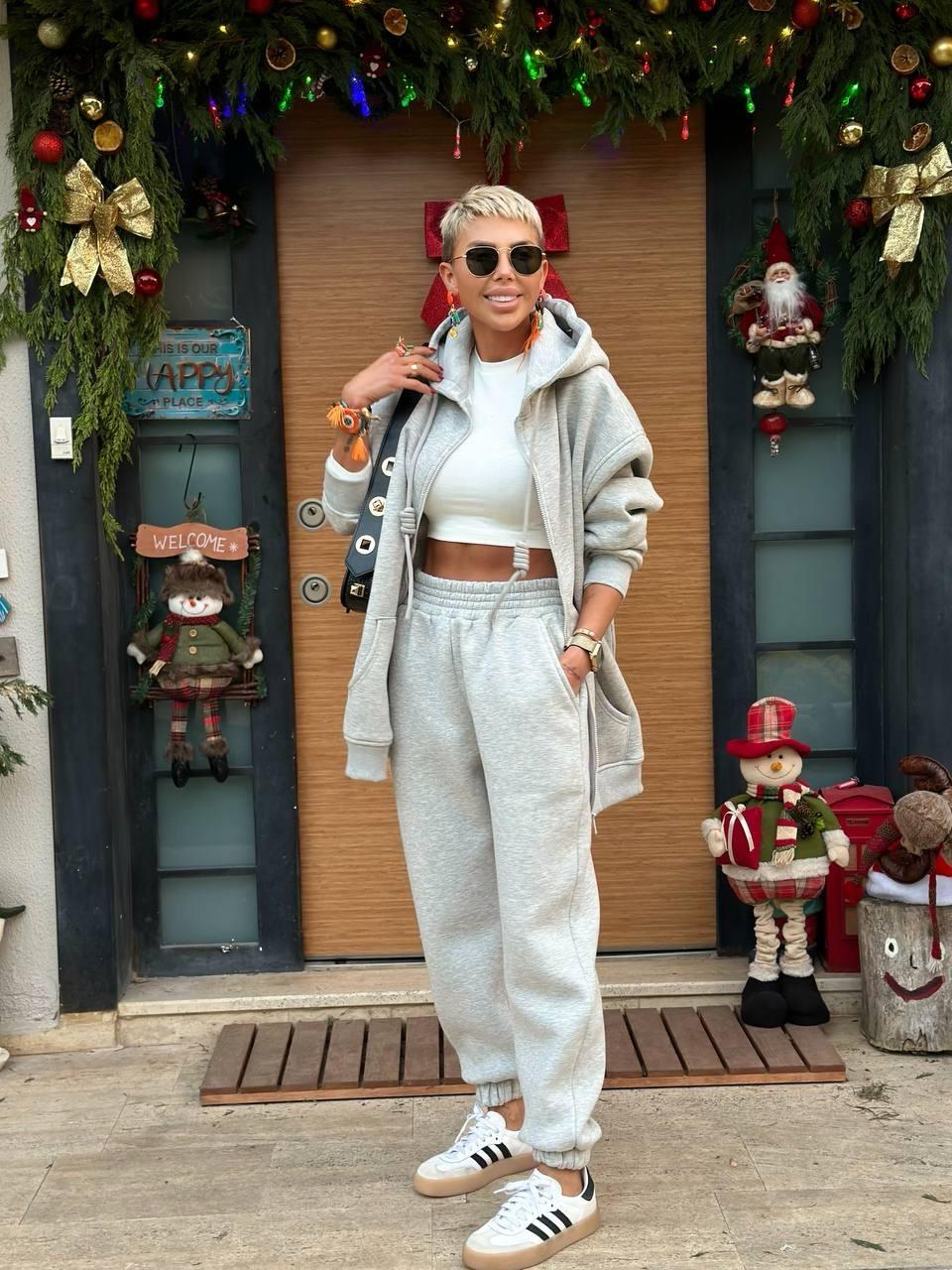 GRİ İÇİ ŞARDONLU ÜÇ İPLİK JOGGER EŞOFMAN