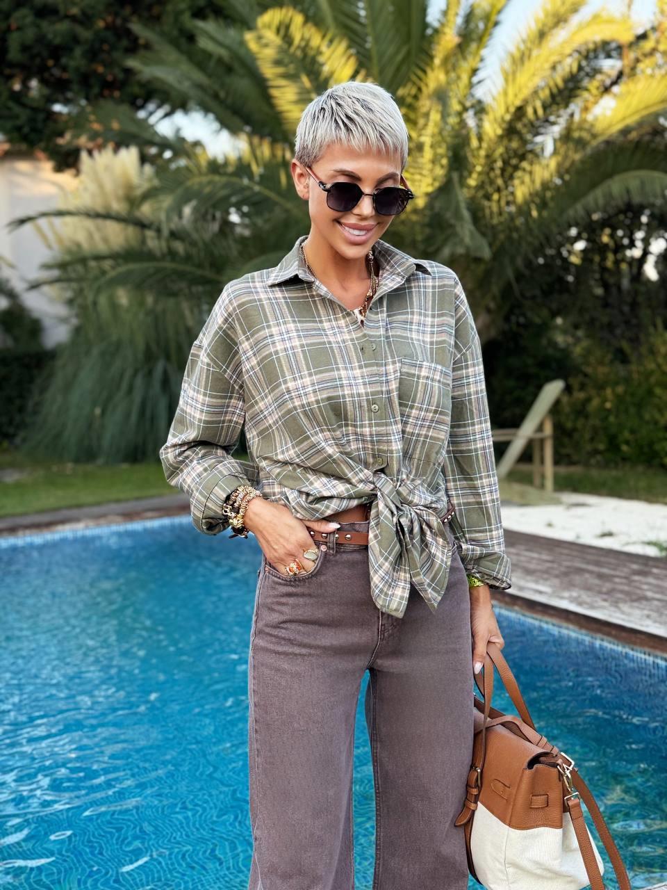 HAKİ EKOSE DENSENLİ GÖMLEK