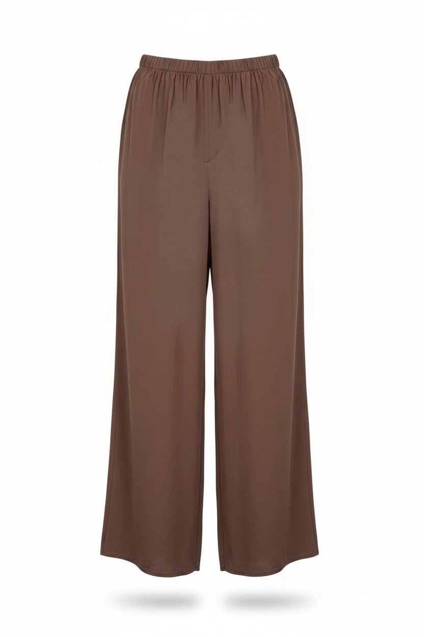 KAHVE BELİ LASTİKLİ BOL PANTOLON