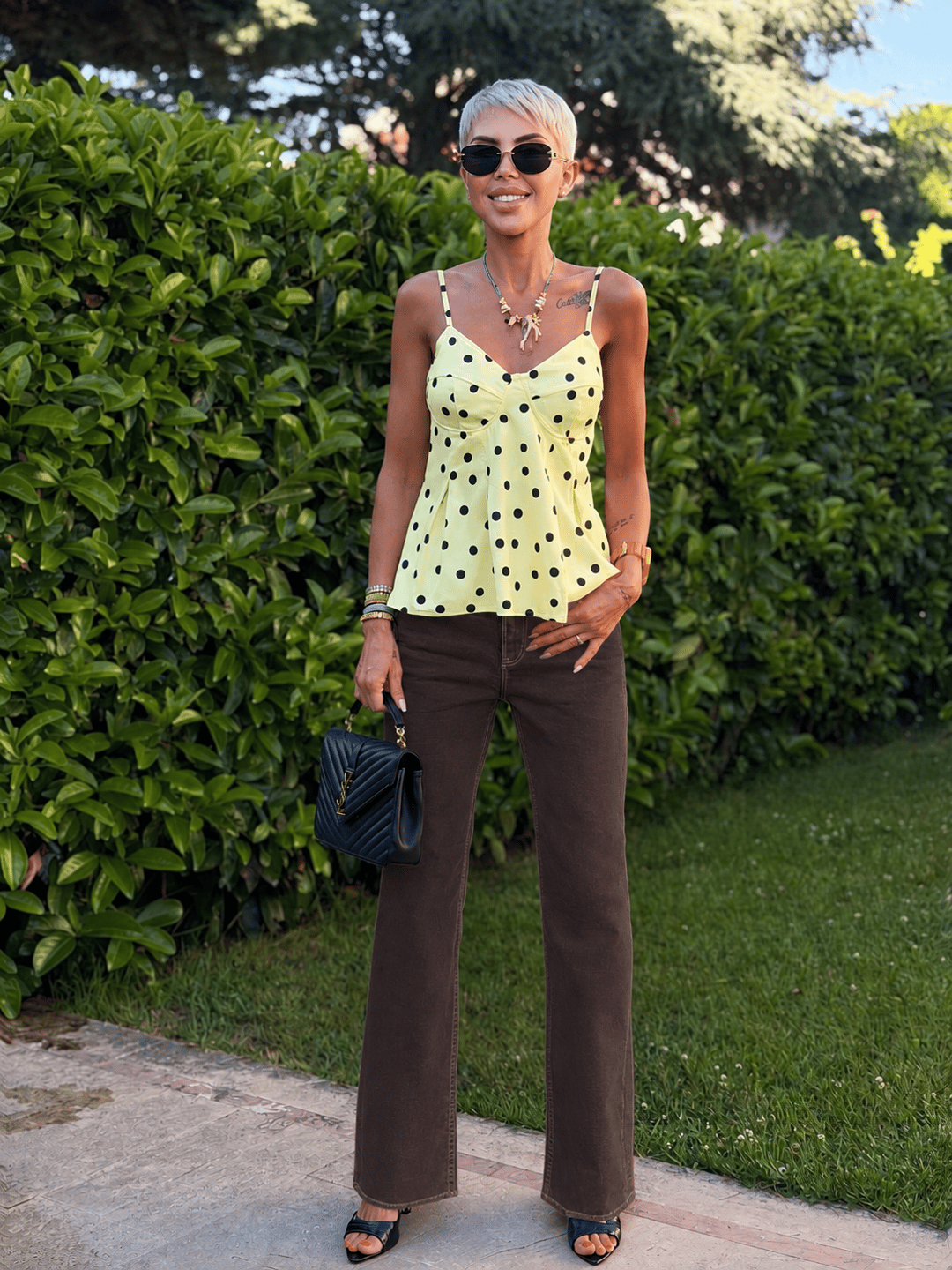 KAHVE PUSH UP WIDE LEG DENIM PANTOLON