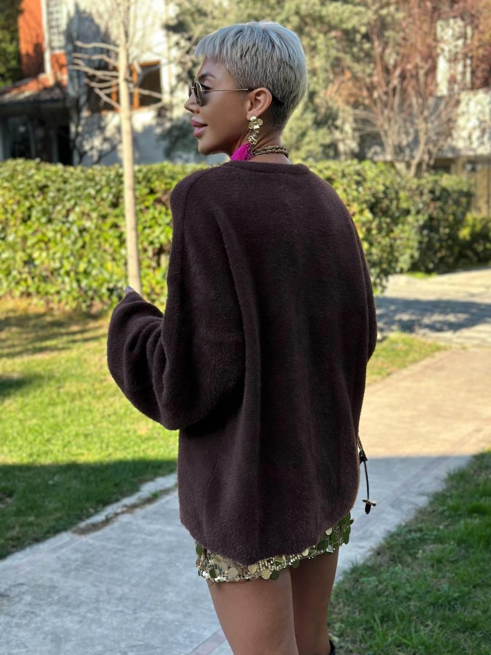 KAHVE YUMOŞ TRİKO KAZAK