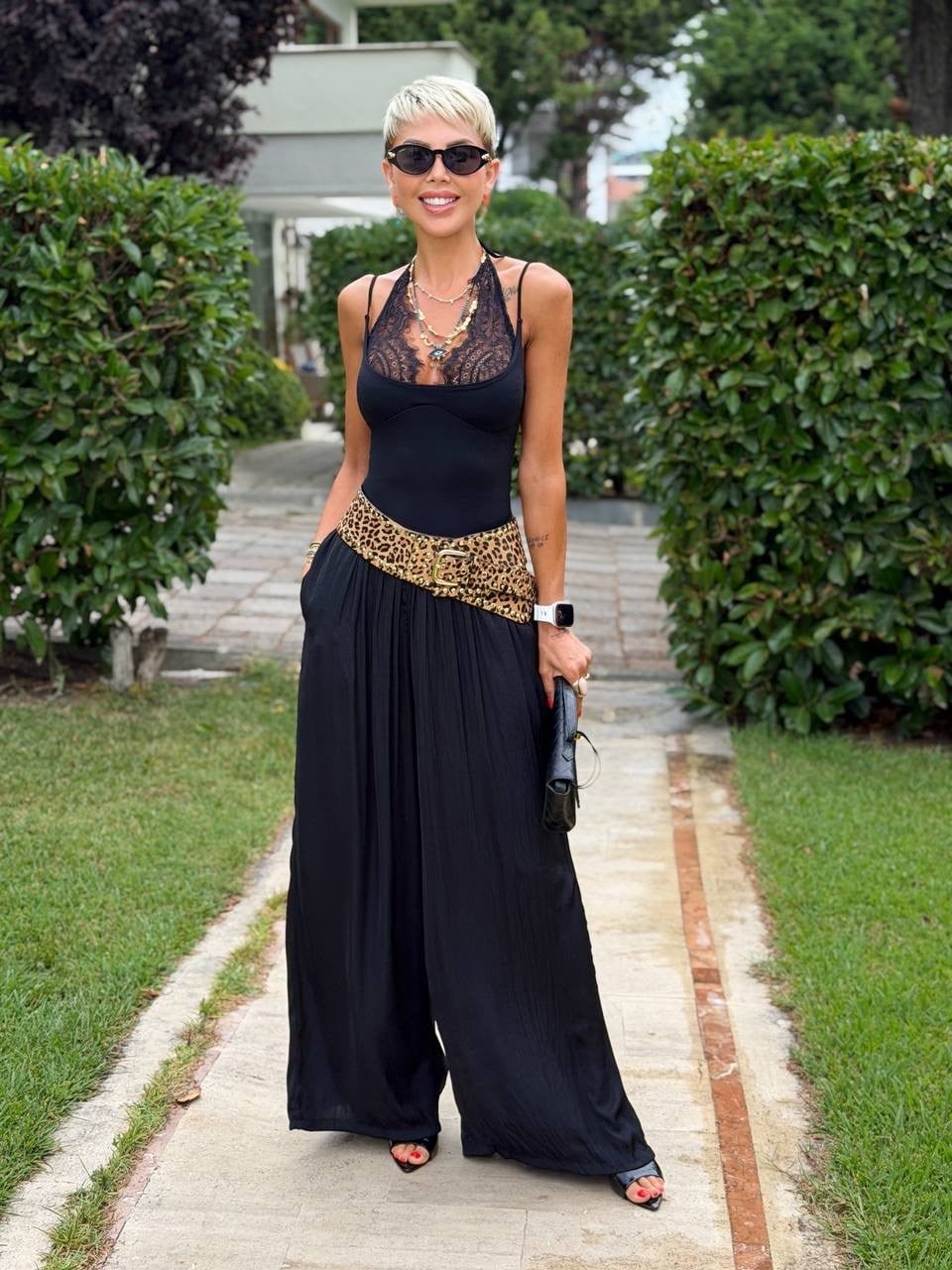 Kırışık Model Pamuk Pantolon Siyah