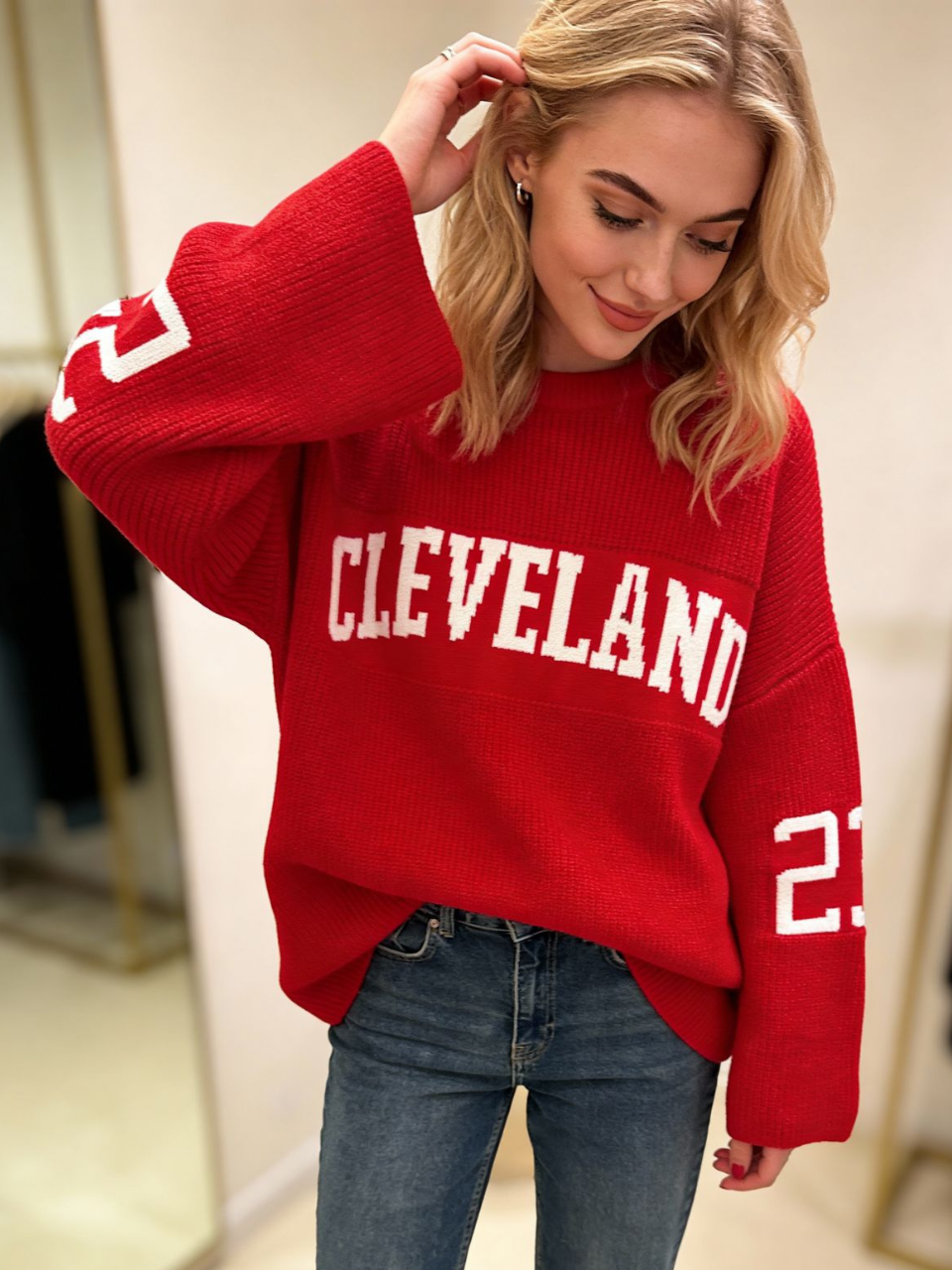KIRMIZI CLEVELAND OVERSIZE TRİKO KAZAK