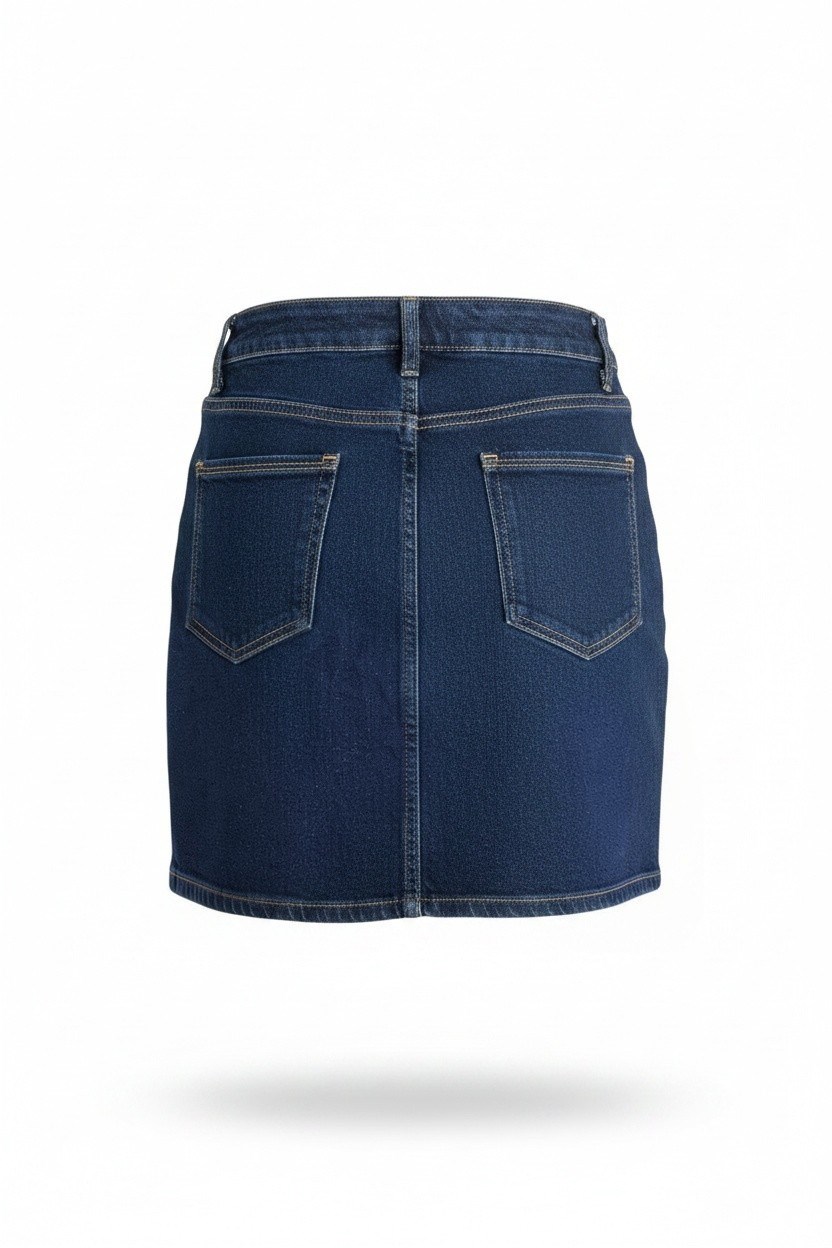 LACİVERT COMFORT LİKRA DENIM ETEK