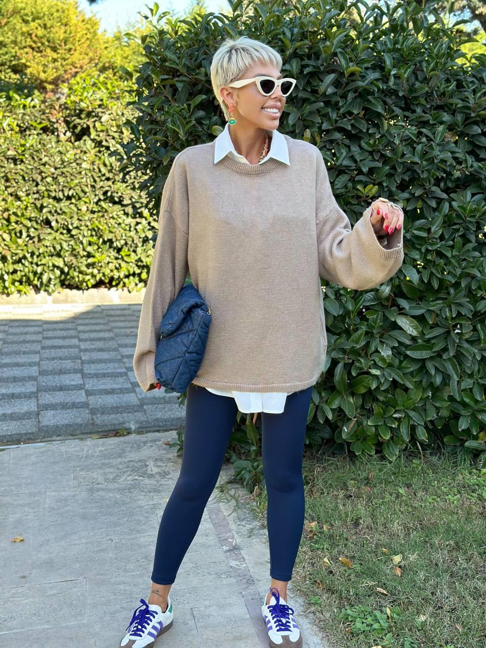 LACİVERT FİTİLLİ YÜKSEK BEL TAYT