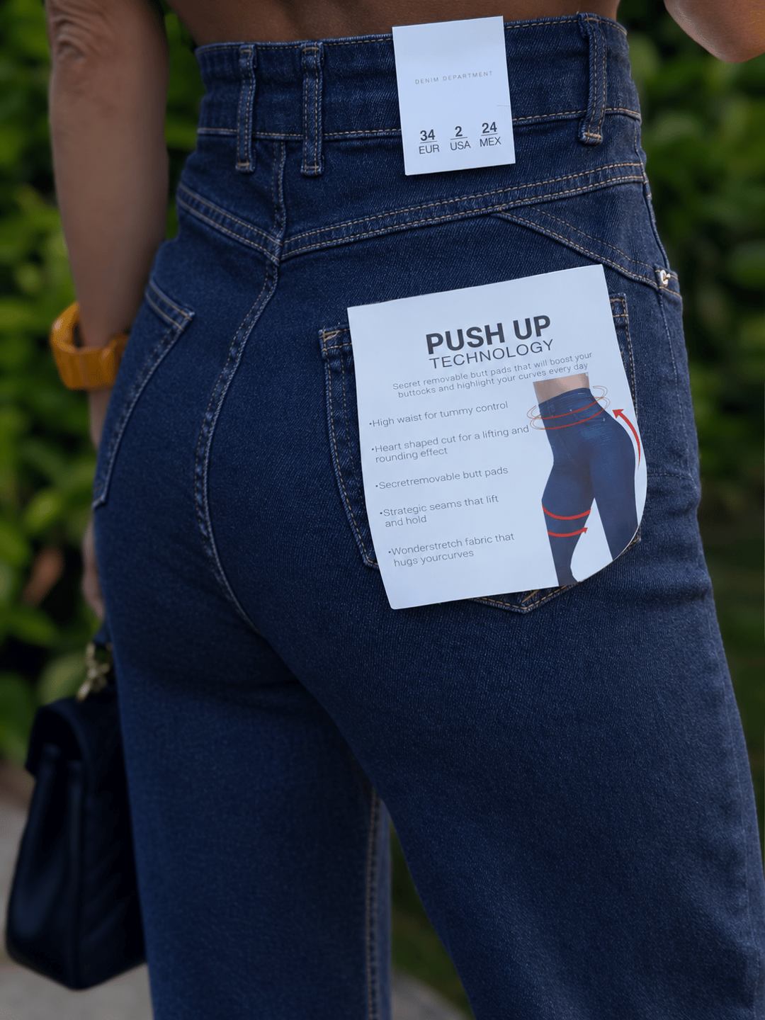 LACİVERT PUSH UP WIDE LEG DENIM PANTOLON