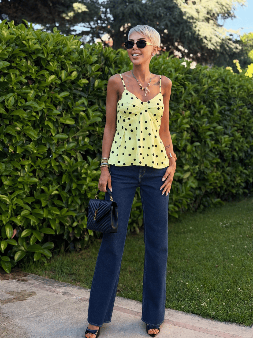 LACİVERT PUSH UP WIDE LEG DENIM PANTOLON