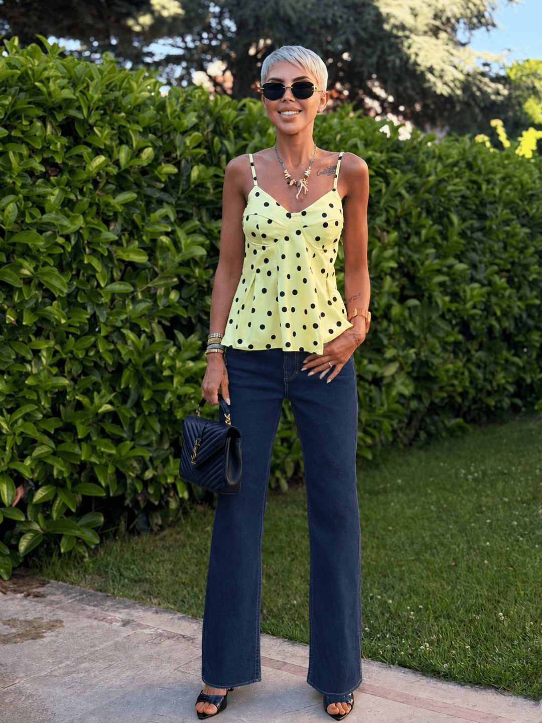 LACİVERT PUSH UP WIDE LEG DENIM PANTOLON