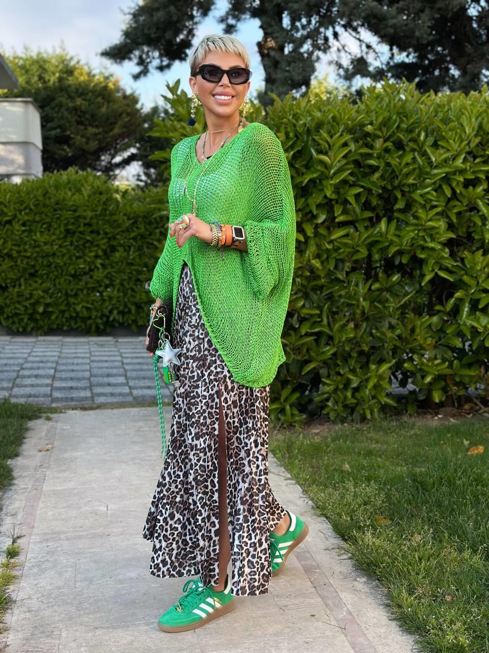 LEOPAR DESEN PİLİSELİ ETEK