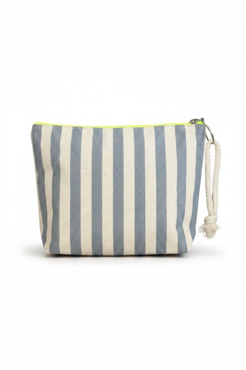 MARİNE ÇİZGİLİ NEON YEŞİL CLUTCH ÇANTA 
