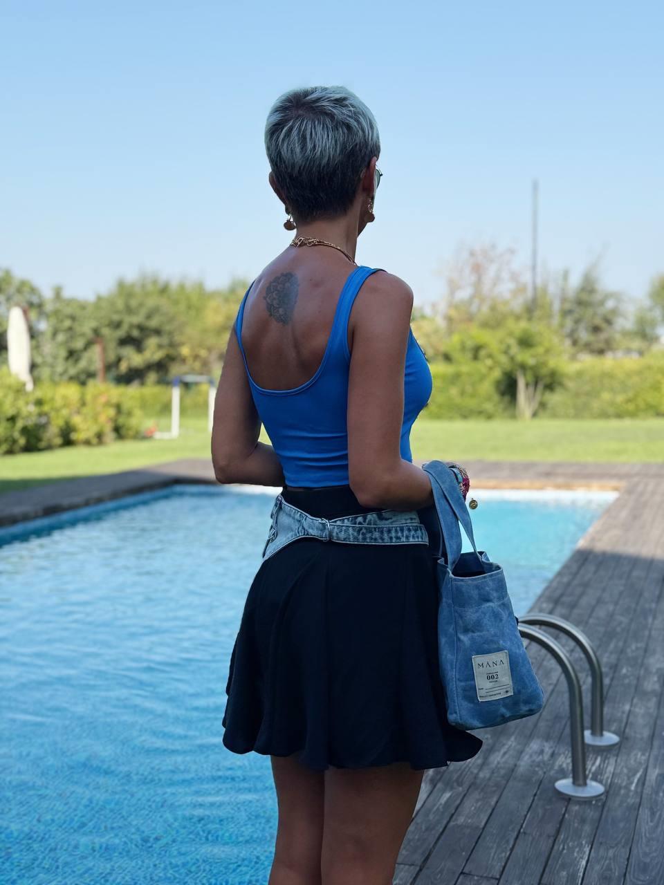 MAVİ DENİM BEL ÇANTASI 