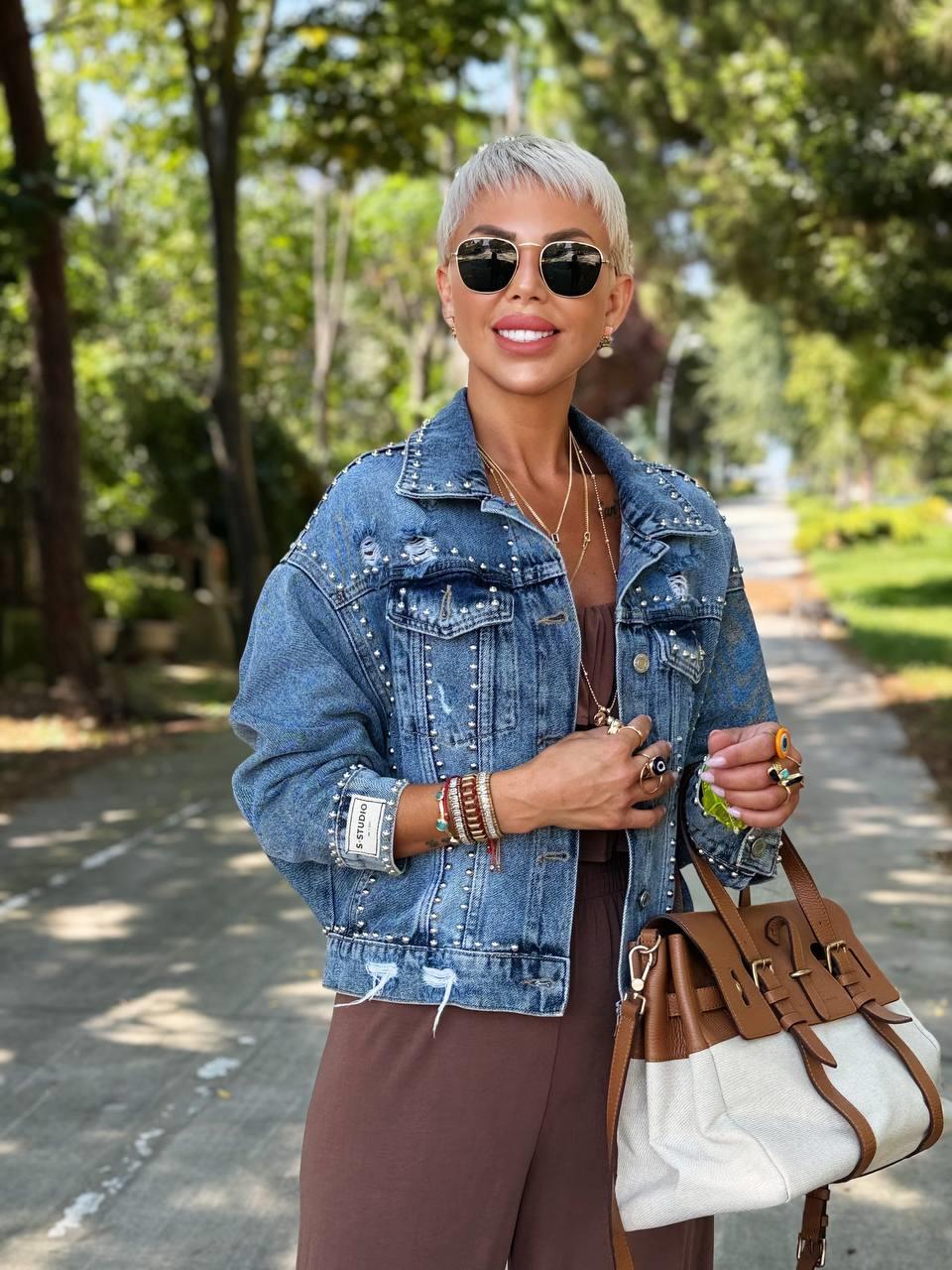 MAVİ S.STUDIO LAZERLİ DROPLU DENIM CEKET