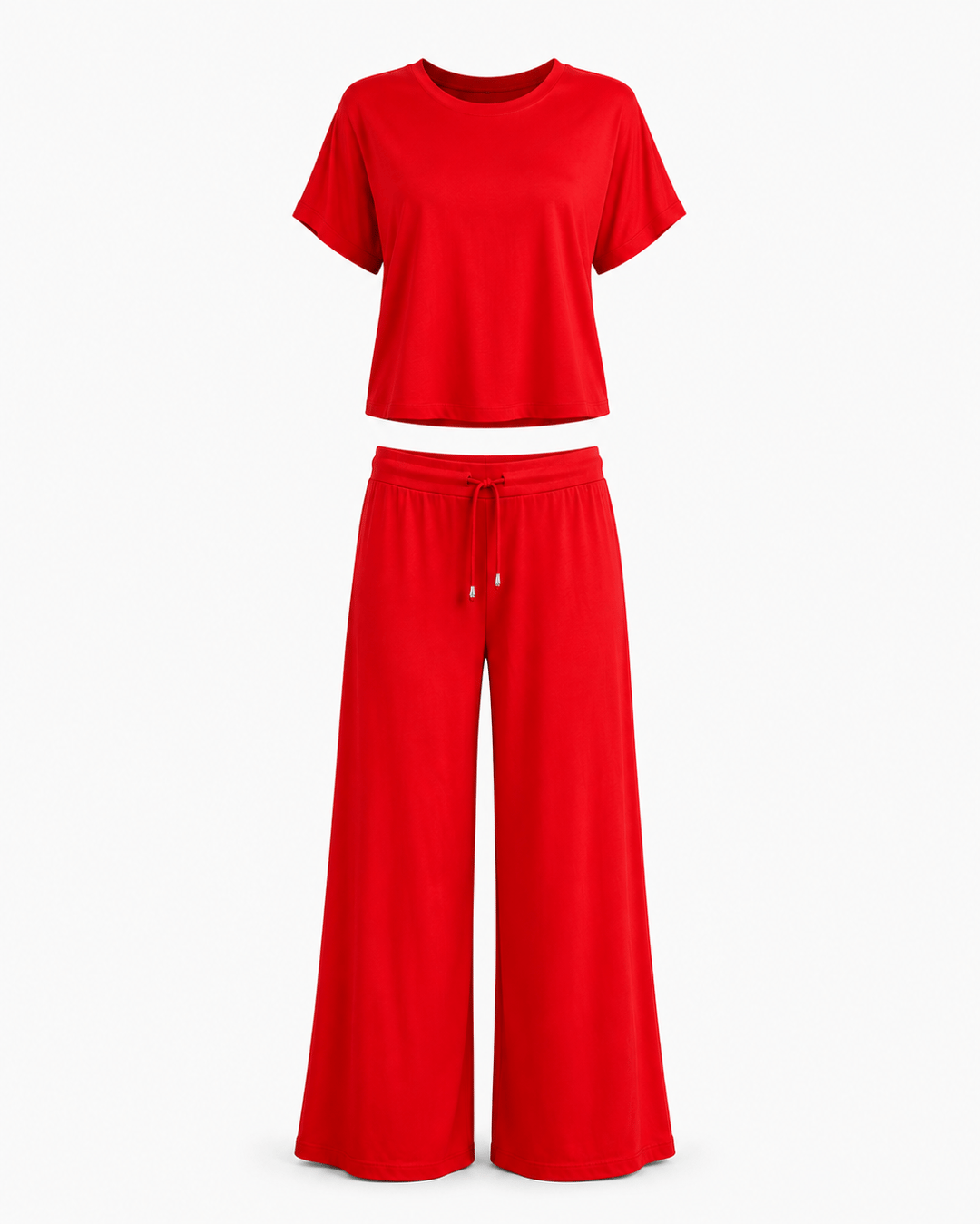 MODAL SOFT TSHIRT PANTOLON TAKIM KIRMIZI