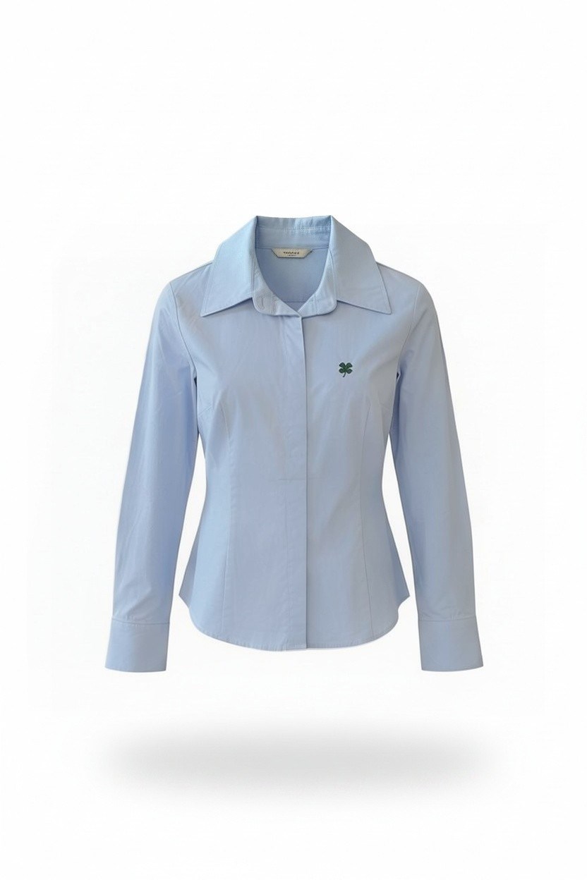 NAKIŞLI SLIM FIT GÖMLEK BEBE MAVİ