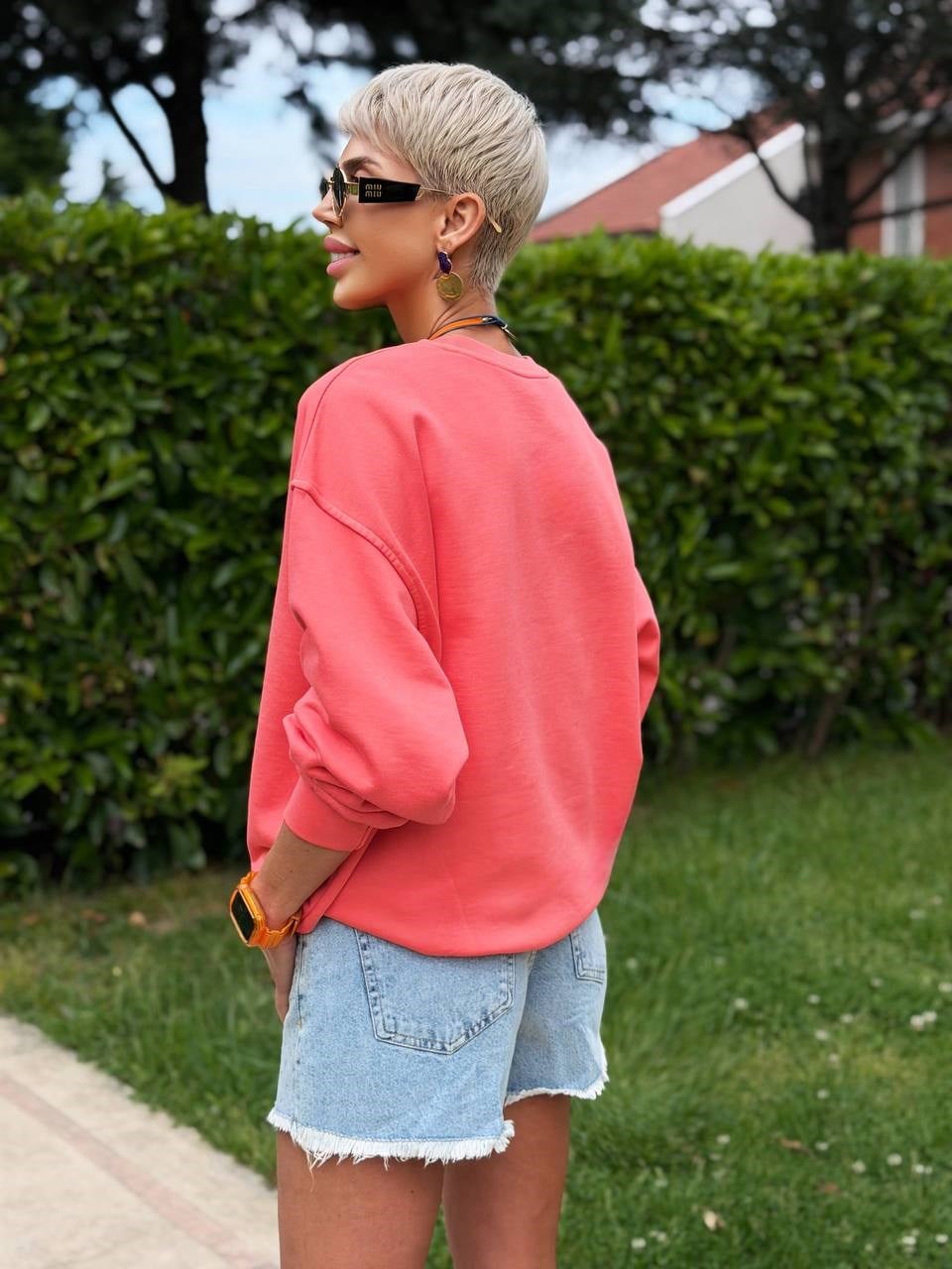 NAR ÇİÇEĞİ S.STUDIO YIKAMALI OVERSIZE SWEATSHIRT