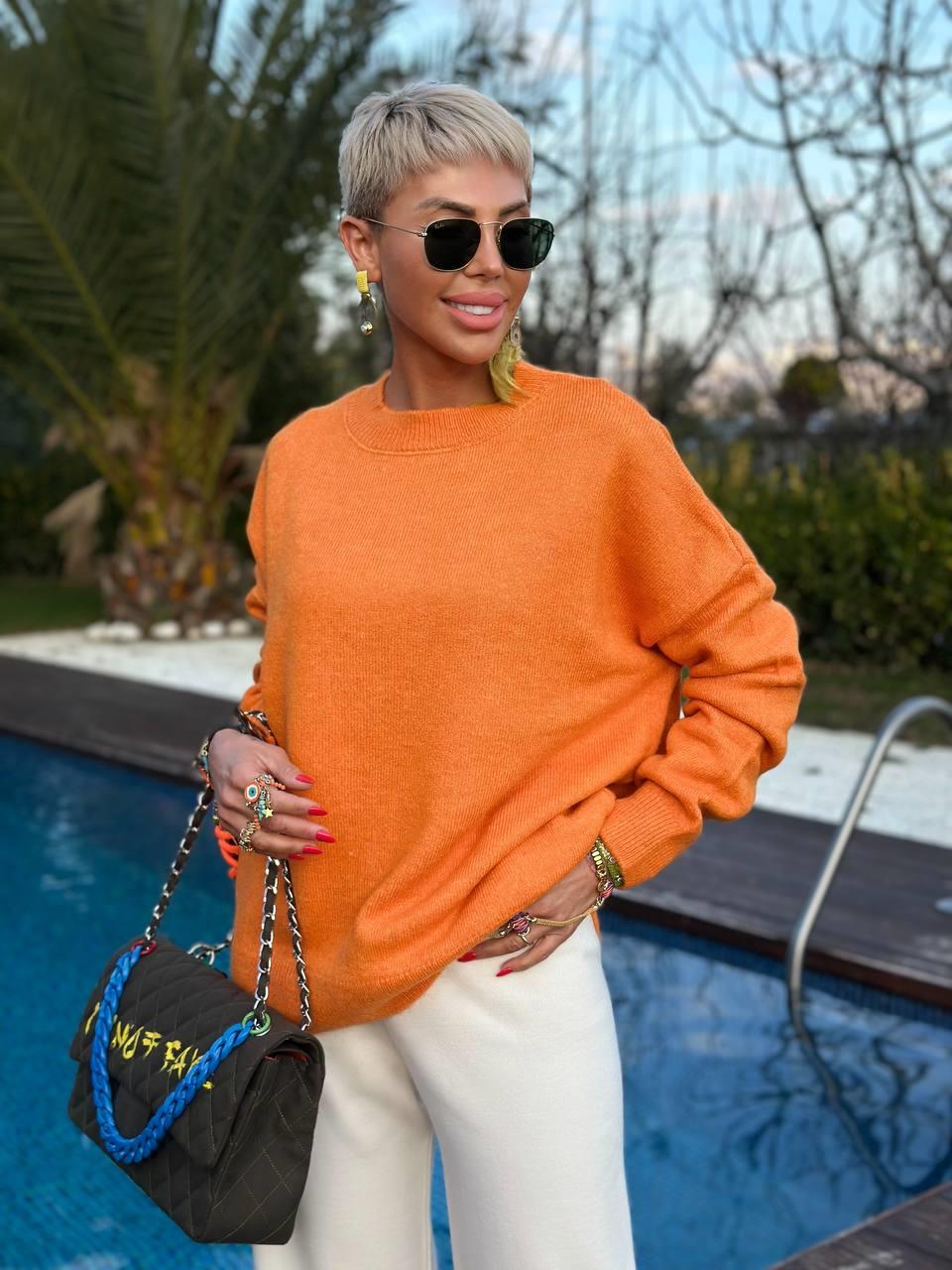 ORANJ BİSİKLET YAKA SALAŞ TRİKO