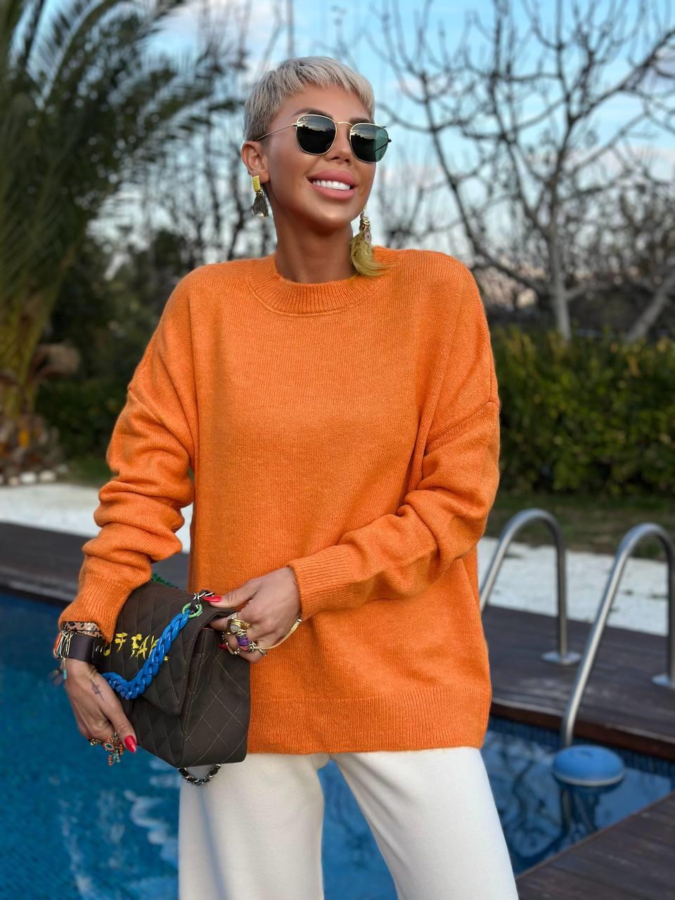 ORANJ BİSİKLET YAKA SALAŞ TRİKO