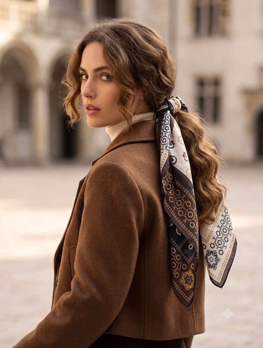 Patchwork Desenli Pamuk Fular Siyah