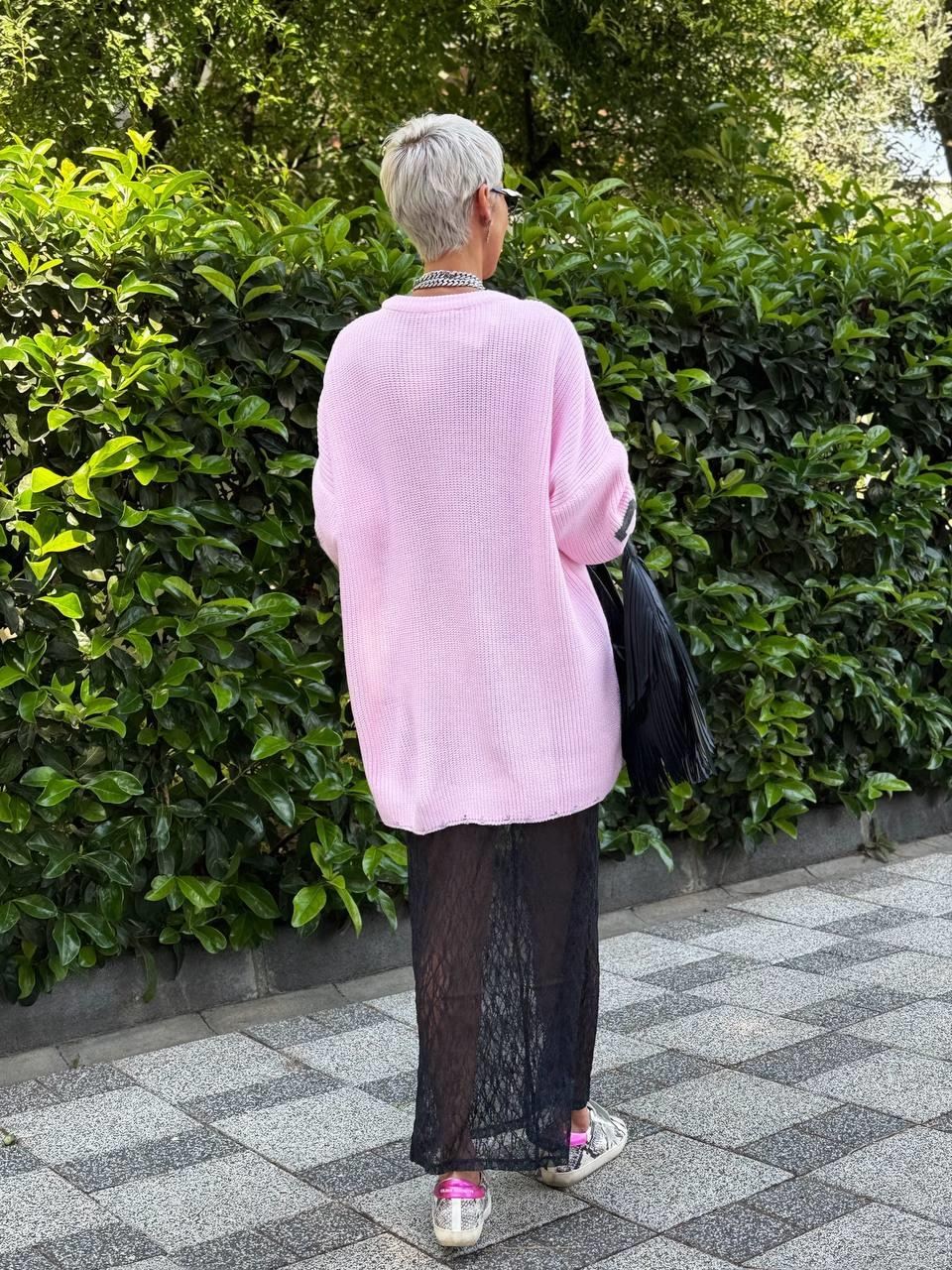 PEMBE CLEVELAND OVERSIZE TRİKO KAZAK