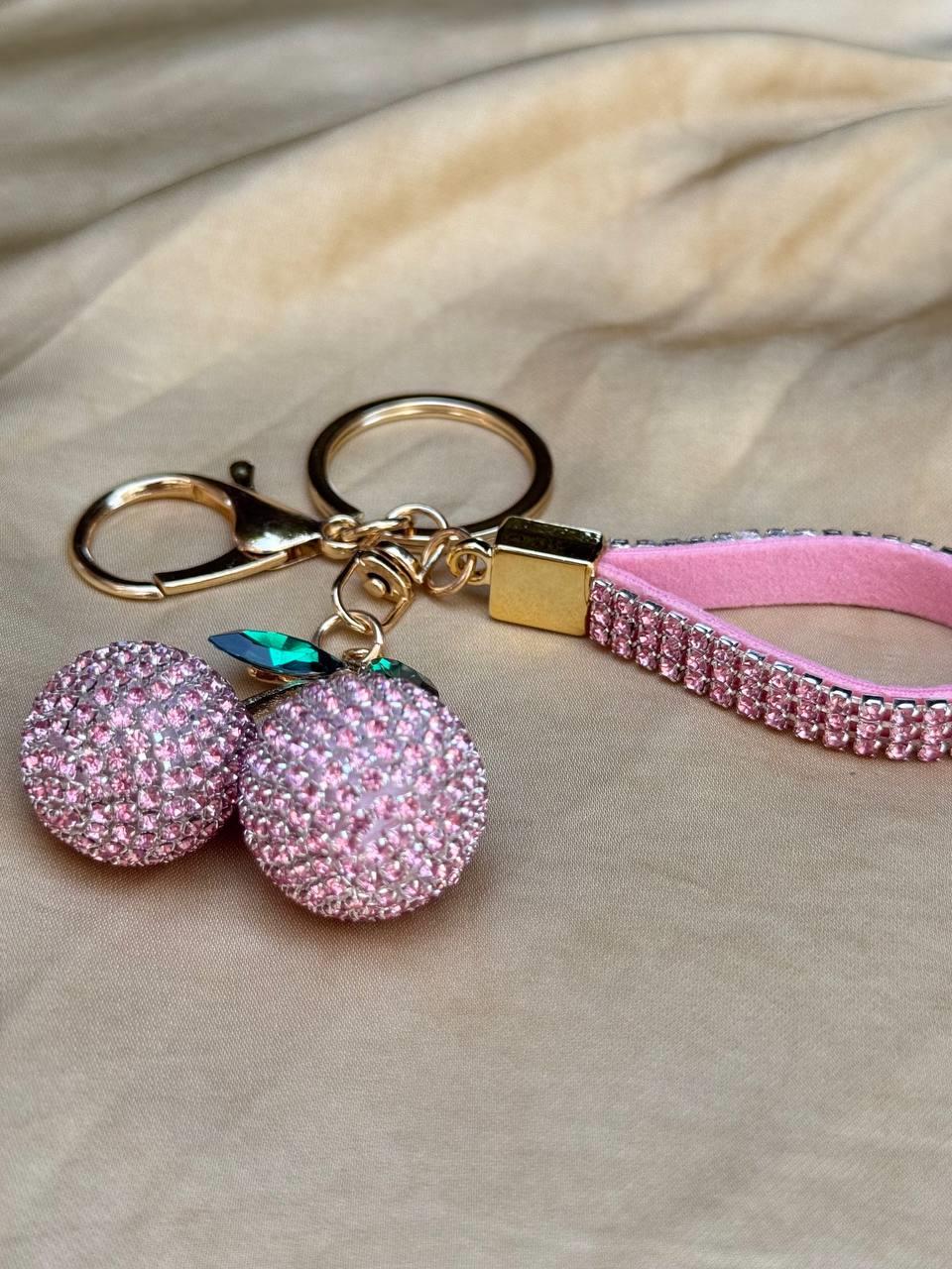PINK CRYSTAL CHERRİES  CHARM
