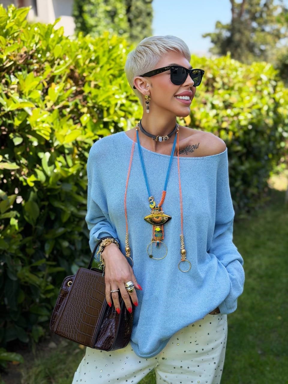 S.STUDIO BEBE MAVİ BİSİKLET YAKA TRİKO BLUZ