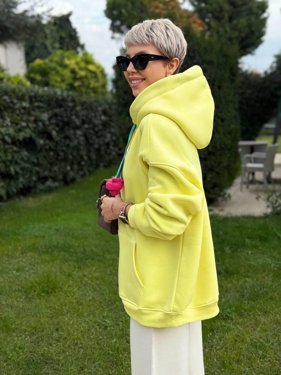 SARI S.STUDIO RENKLİ İPLİ HOODIE