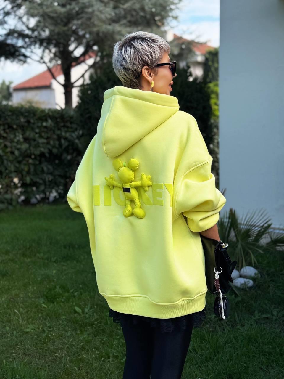 SARI S.STUDIO MICKEY TASARIM HOODİE