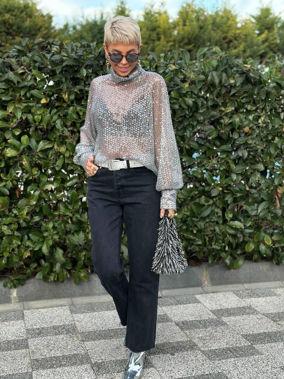 SİYAH BORU PAÇA SOFT JEAN PANTOLON